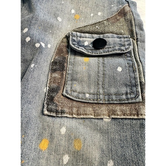 Waimea boys Blue Denim Camo Distressed Moto Skinny Fit Jeans‎ sz 6 Adjustable - Picture 4 of 9